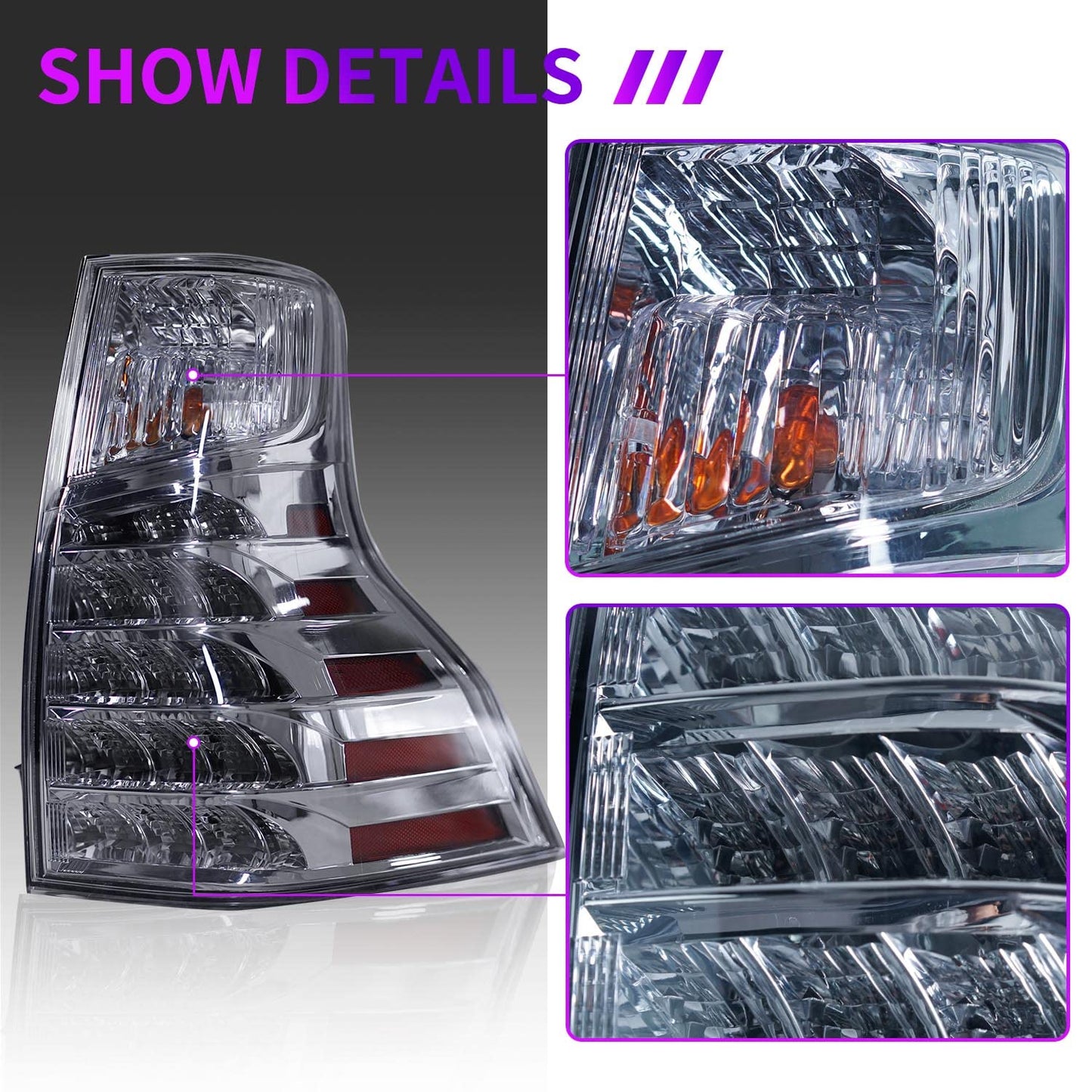 Full LED Tail Light Assembly For Lexus GX400/GX460 2010-2023, OE Style