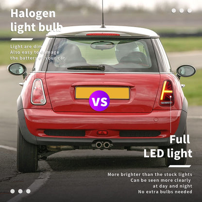 Archaische Voll-LED-Rückleuchten für 1. Generation Mini Cooper Hatchback/Cabrio R50 R52 R53 2001–2008