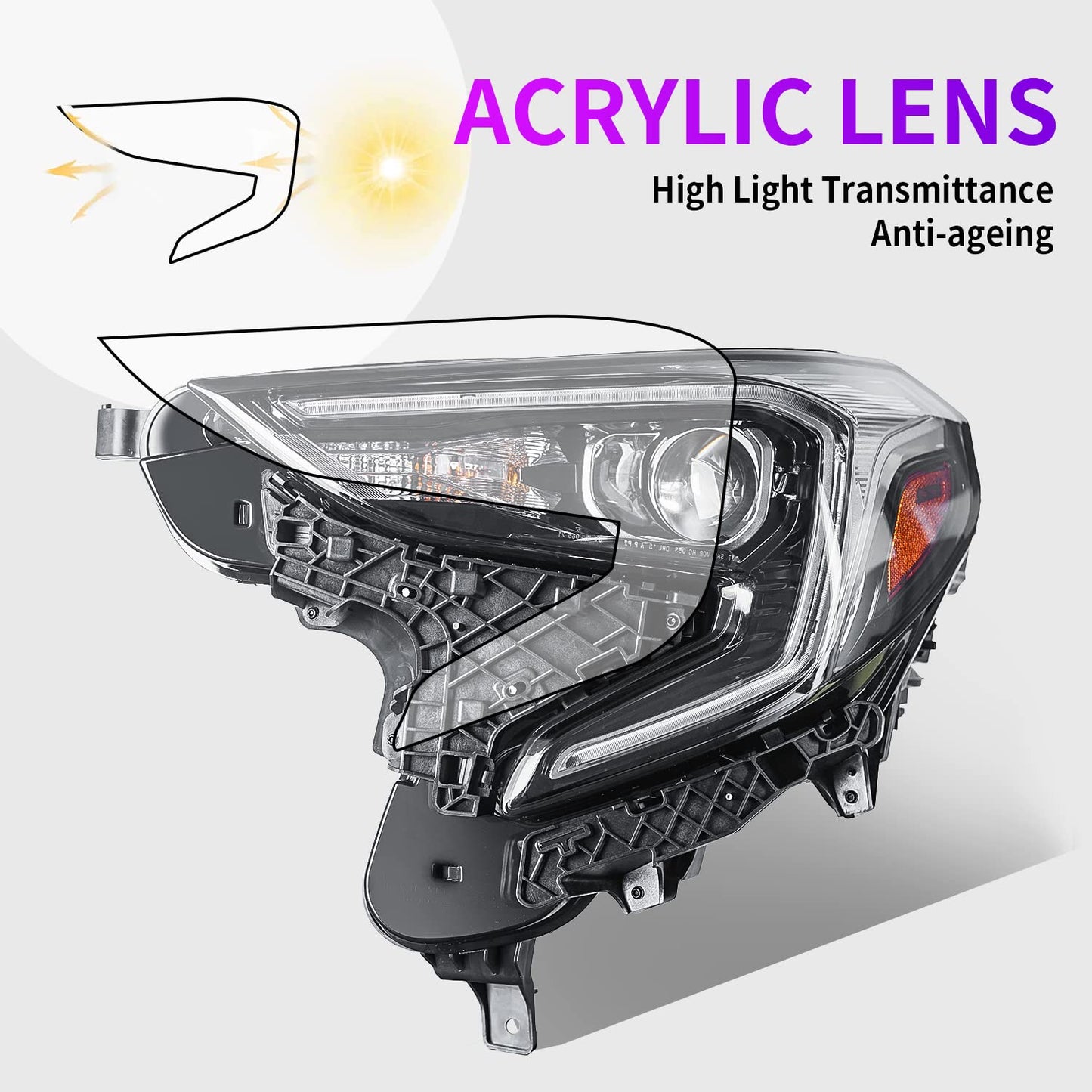 LED Headlights Assembly For GMC Terrain 2018-2021, OE Style