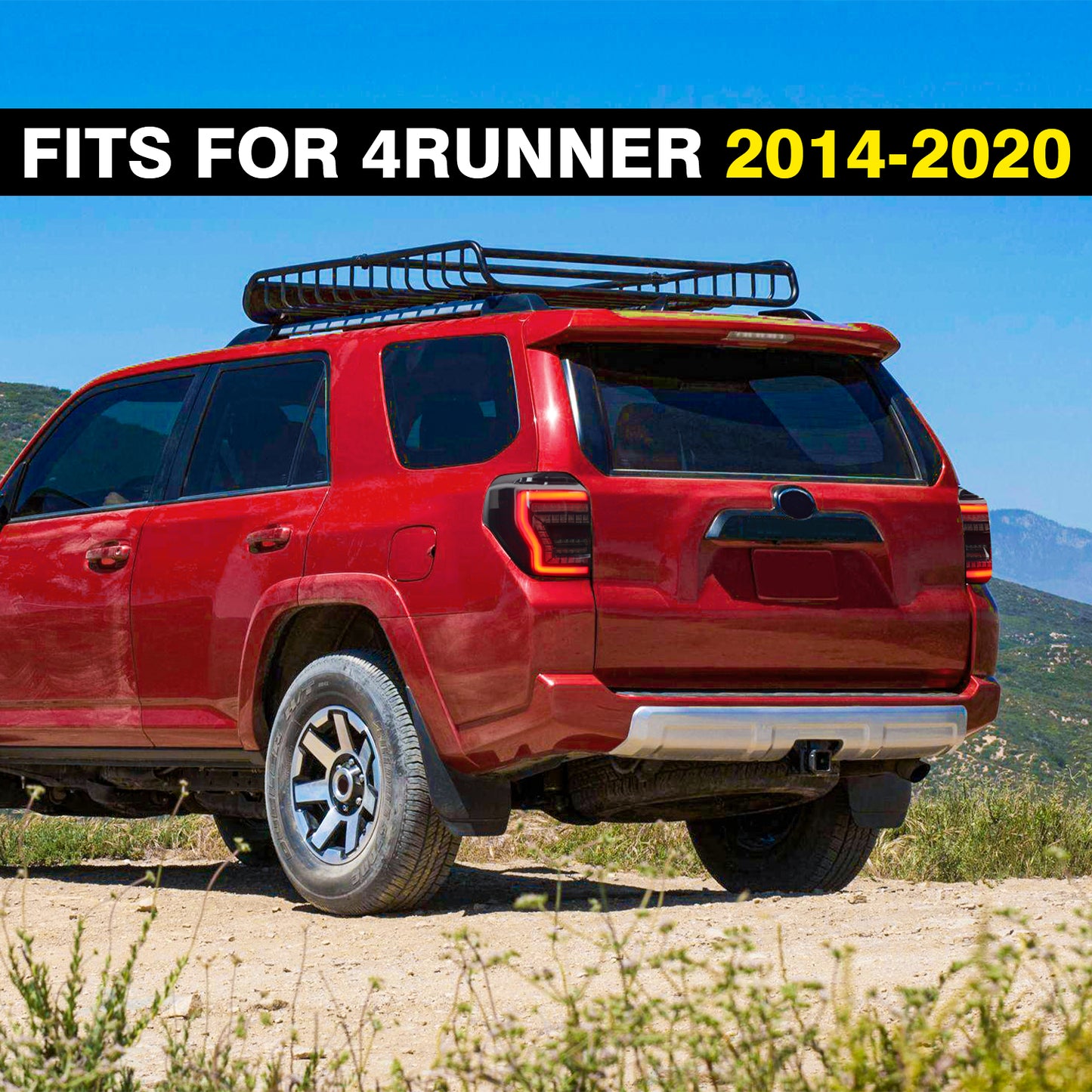 Toyota 4Runner 2014-2021년을 위한 가득 차있는 LED 꼬리 빛 회의 (Style2)