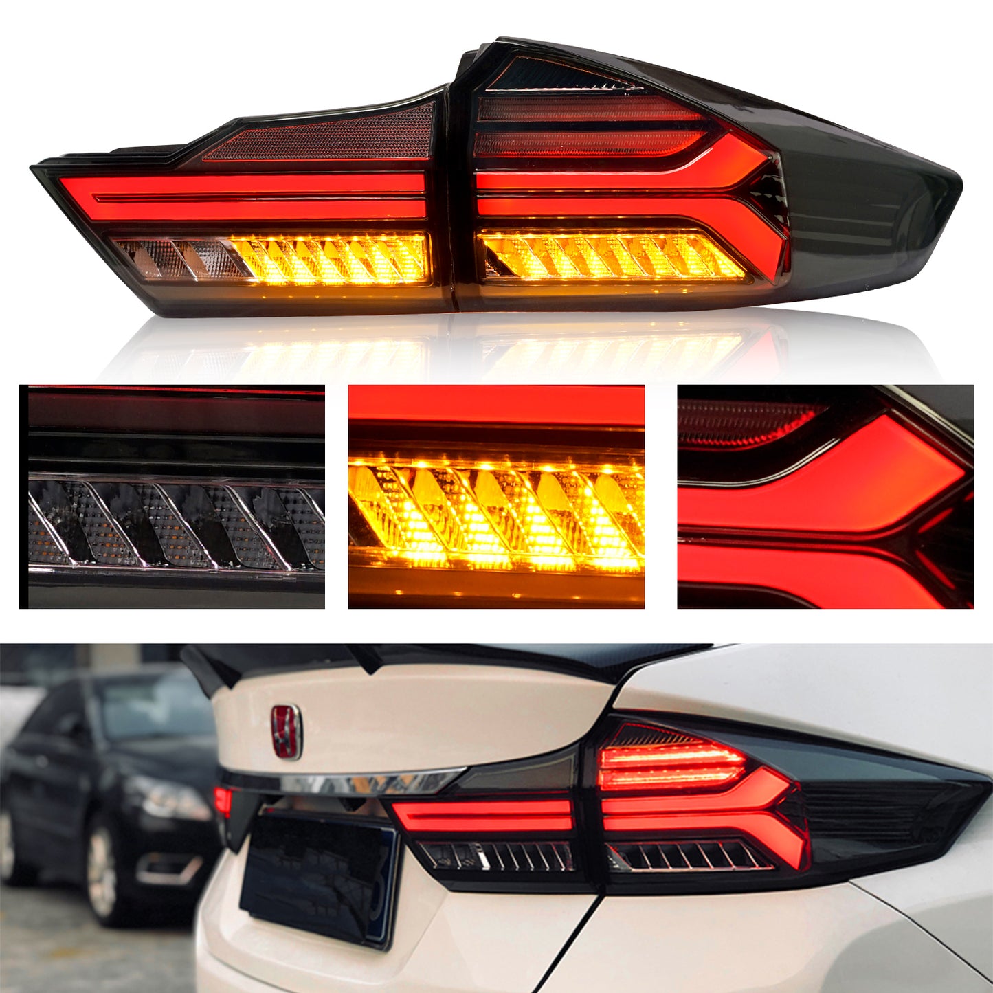 Full LED Tail Lights Assembly For Honda City 2014-2020